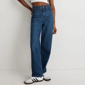 [Madewell] NWOT Baggy Straight Jeans in Dark Worn Indigo Wash 26